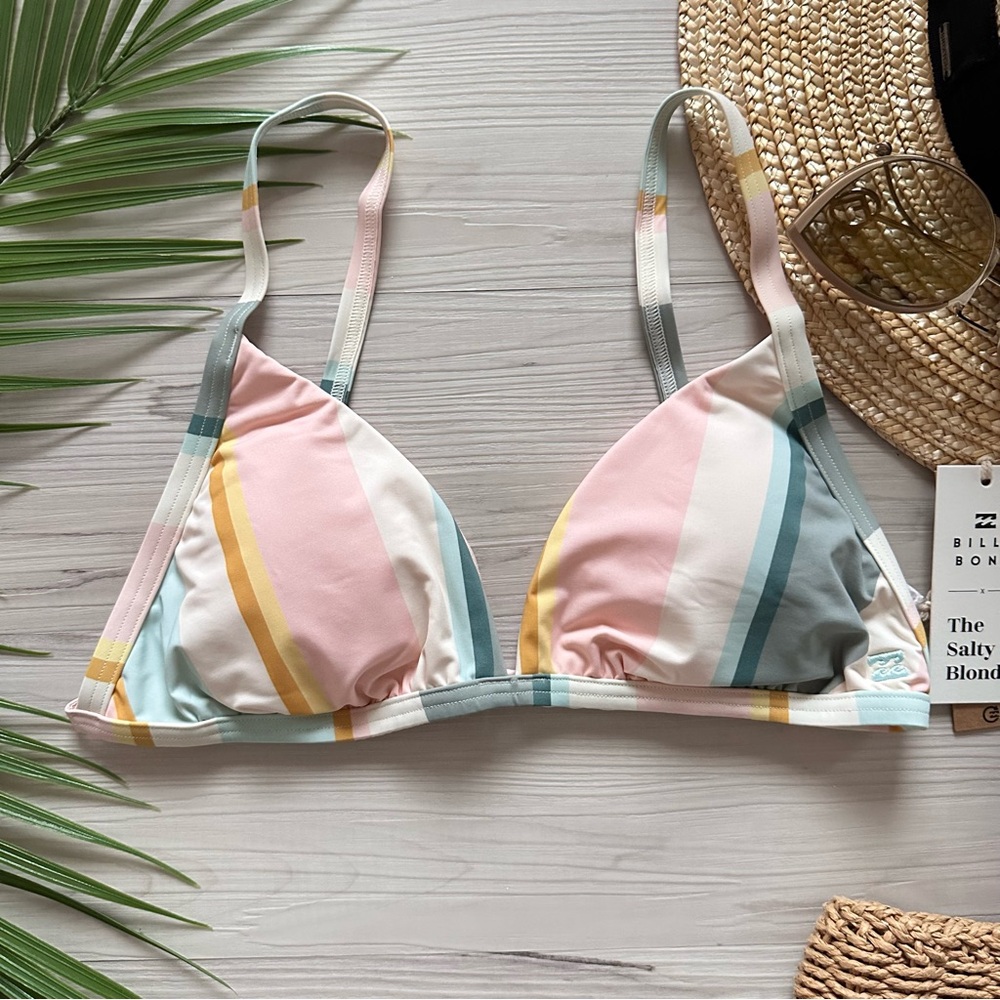 Billabong x Salty Blonde •• Feelin Salty Striped Tri Bikini Top